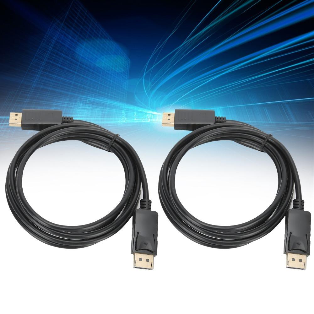 2PCS 6ft/1.8M DP to DP Cable 4K@60Hz Male to Male Adapter Cable PC Connection