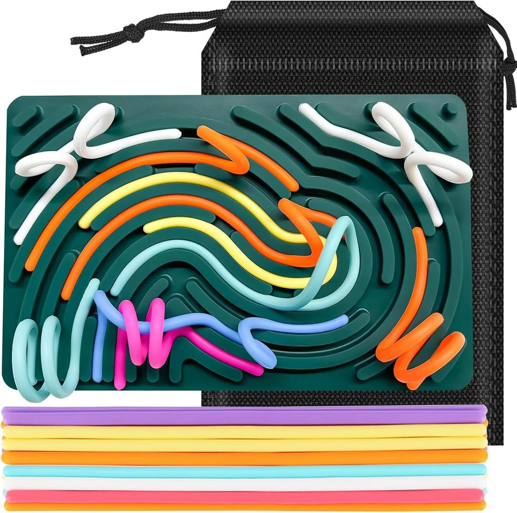 Nokwocy Sensory Activity Board, Silicone Fidget Toy for Children, Sensory Toy,Soothing Tool for Autism & Anxiety,Promoting Fine Motor Skills