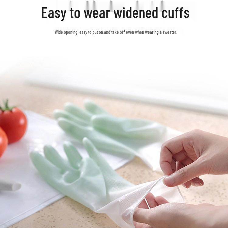 Женские прочные водонепроницаемые перчатки для мытья посуды - Плотно облегающие резиновые перчатки для использования на кухне, Новые пользователи получают 0,01