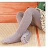 Children's Anti-slip Cotton Pantyhose - Solid Color Vertical Stripes Leggings for Girls - White Dance Socks
