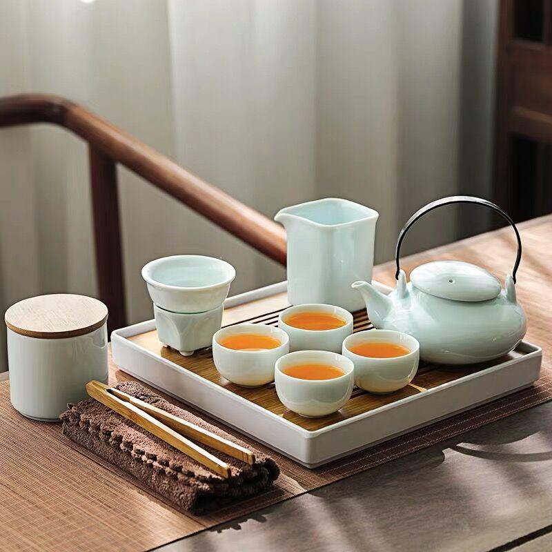 Dry brewing plate, small tea table, Kung Fu tea set, gift box, modern simple tea can, teapot home gift.
