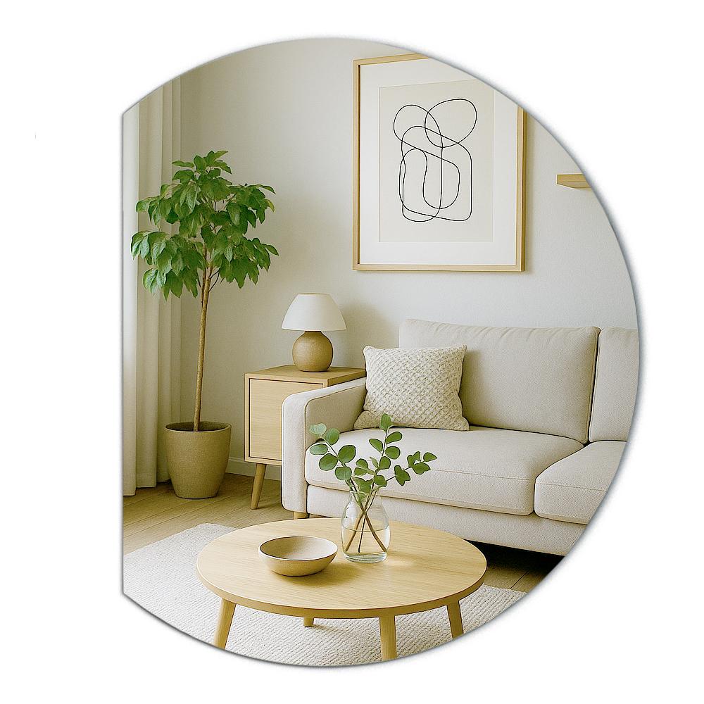 Lustro Okrągłe Ze Ściętym Boki Szlif Premium Do Salonu, Korytarza 90 Cm, Designerskie I Wysokiej Jakości