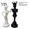 Artistic Chess Set Decor 2 Pcs King And Queen Statue, 3D Printed Abstract Figure, Modern Piece Sculpture for Living Room, Bookshelf, Office