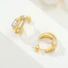 Orstarry S925 Silver gold French 3-layer Stud Earrings For Lady S925 Jewelry Party Anniversary Trendy Original Gift
