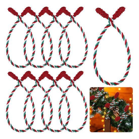 12Pcs Christmas Garland Ties 20 Inches Reusable Flexible Wreath Hanging Ropes Wreath Twist Tie for Banister Railings Stairs Trees Holiday Decoration