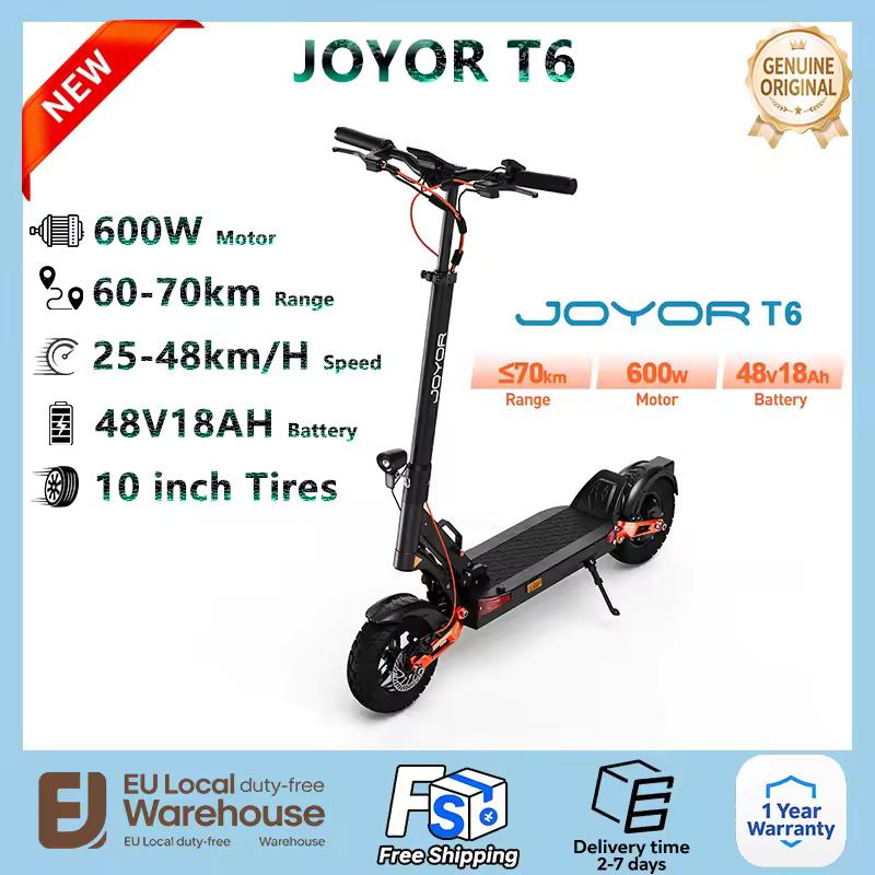 JOYOR T6 600W Motor 48V18AH High-performance 10 inch off-road Tire Hydraulic Shock Absorption aluminum alloy lightweight 25.6KG frame Max Range 70km