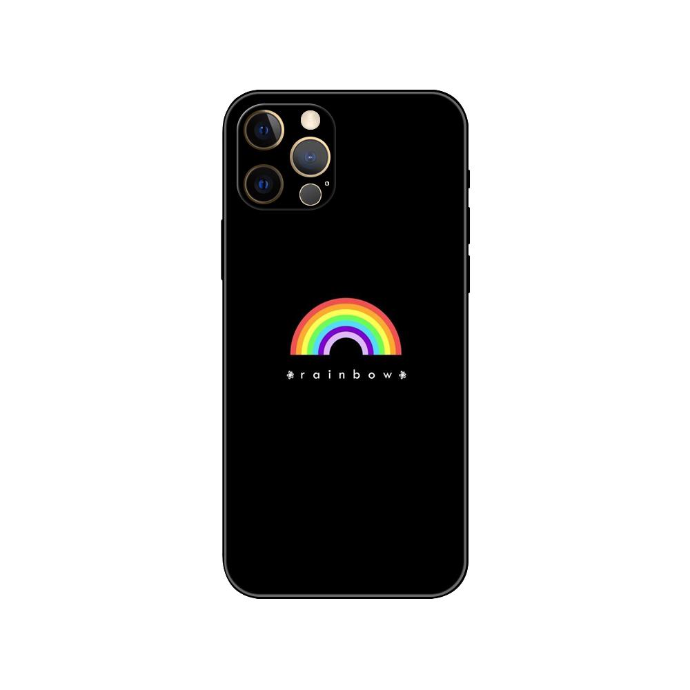 Радужный чехол для телефона своими руками для iPhone 5 5s 2020se 6 6s 7 8 plus x 10 XR XS 11 12 13 mini pro MAX черная задняя крышка из ТПУ