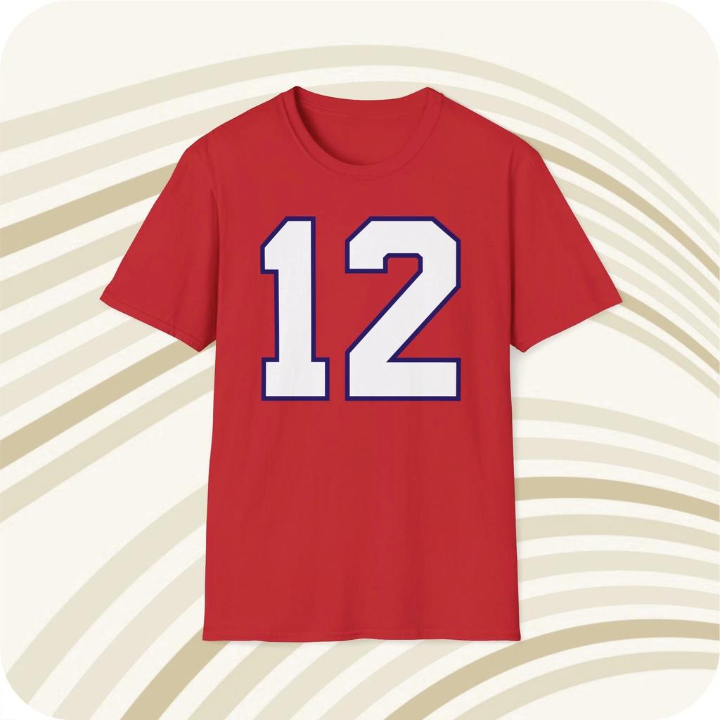 Men's and Women's T-shirts Tom Brady New England Patriots Throwback #12 Jersey T-Shirt - Front & Back Print