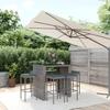 7 piece Garden Bar Set with Cushions Grey Poly Rattan