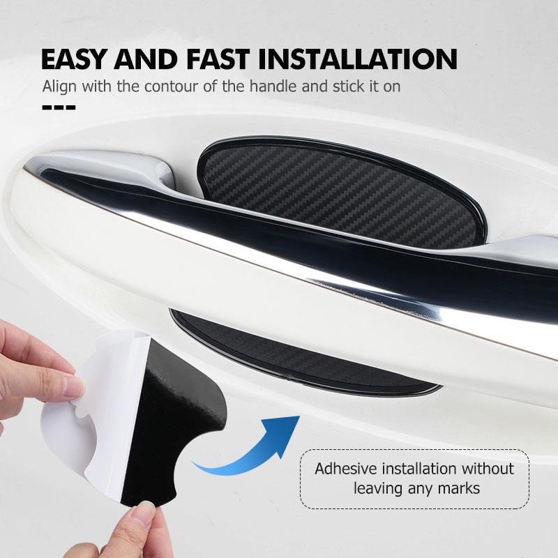 2026 Hot Alfa Romeo 4PCS Carbon Fiber Car Door Handle Protection Sticker Emblem Accessories For Alfa Romeo Giulietta GT 159 147 