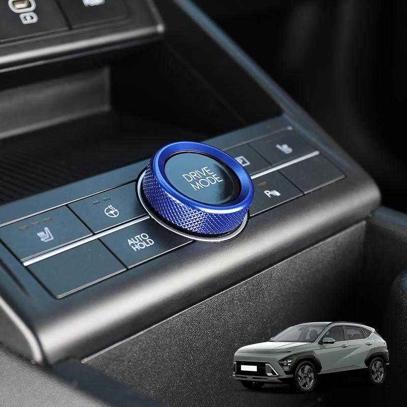 For Hyundai Kona SX2 2024-2026 Aluminum Central Console Gear Shift Knob Ring Cover Interior Accessory