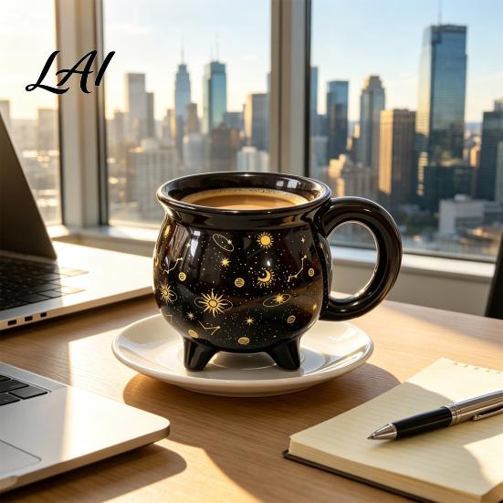 Novelty Ceramic Drinkware Halloween Coffee Mug with Ergonomic Handle 380ml Capacity Pot Shaped Christmas Gift Idea Cup Hot And Cold Beverages