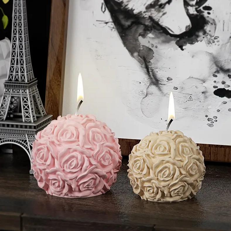 DIY Flower Cluster Candle Molds Handmade Silicone Resin Casting Mold Rose Flowers Epoxy Mold