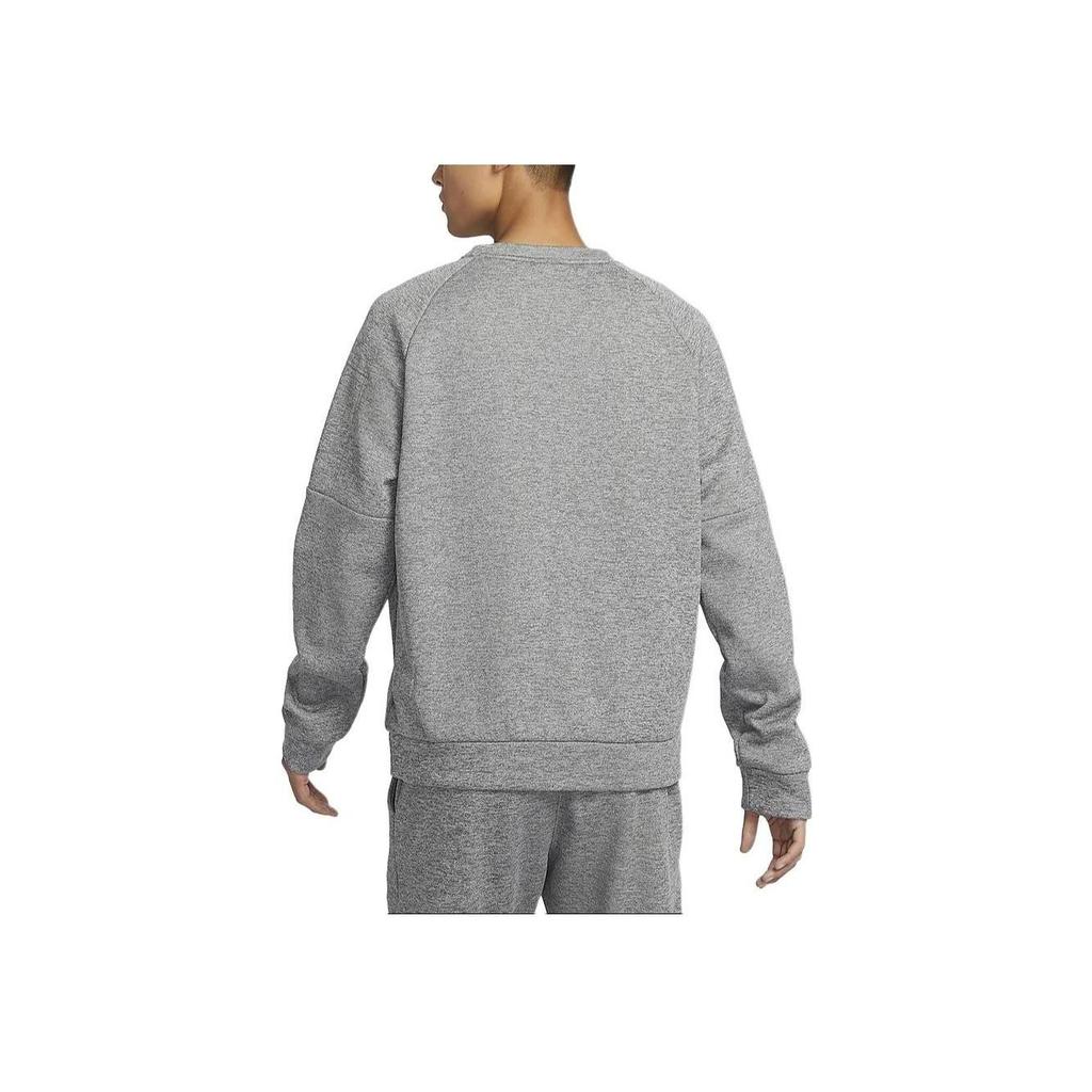 Nike Толстовка мужская флисовая с капюшоном Therma-Fit Solid Crew Neck Pocket серая FB8506-063