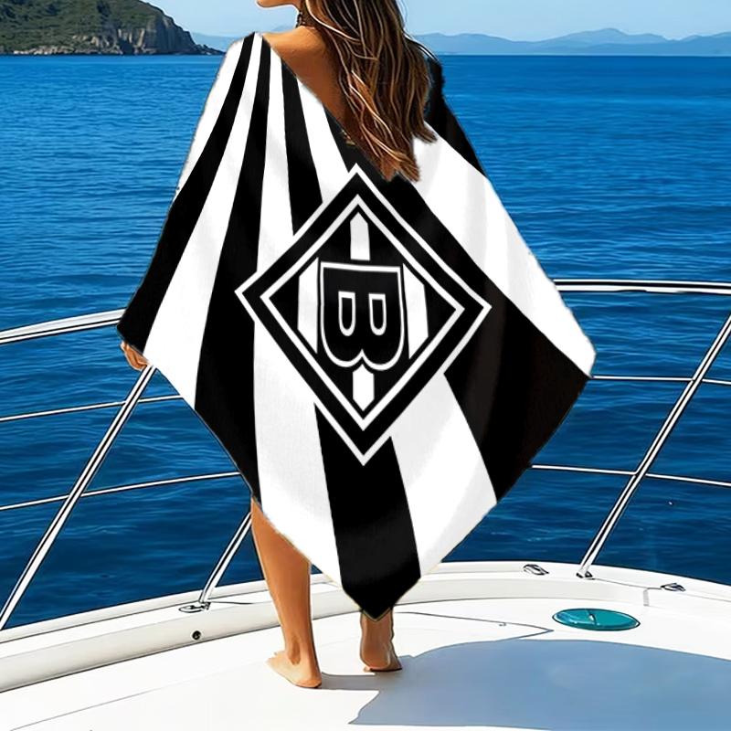 Monchengladbach Emblem Beach Towel - Soft, Absorbent Microfiber, Lightweight, Ideal for The Beach, Parties, Travel, Camping fan gifts