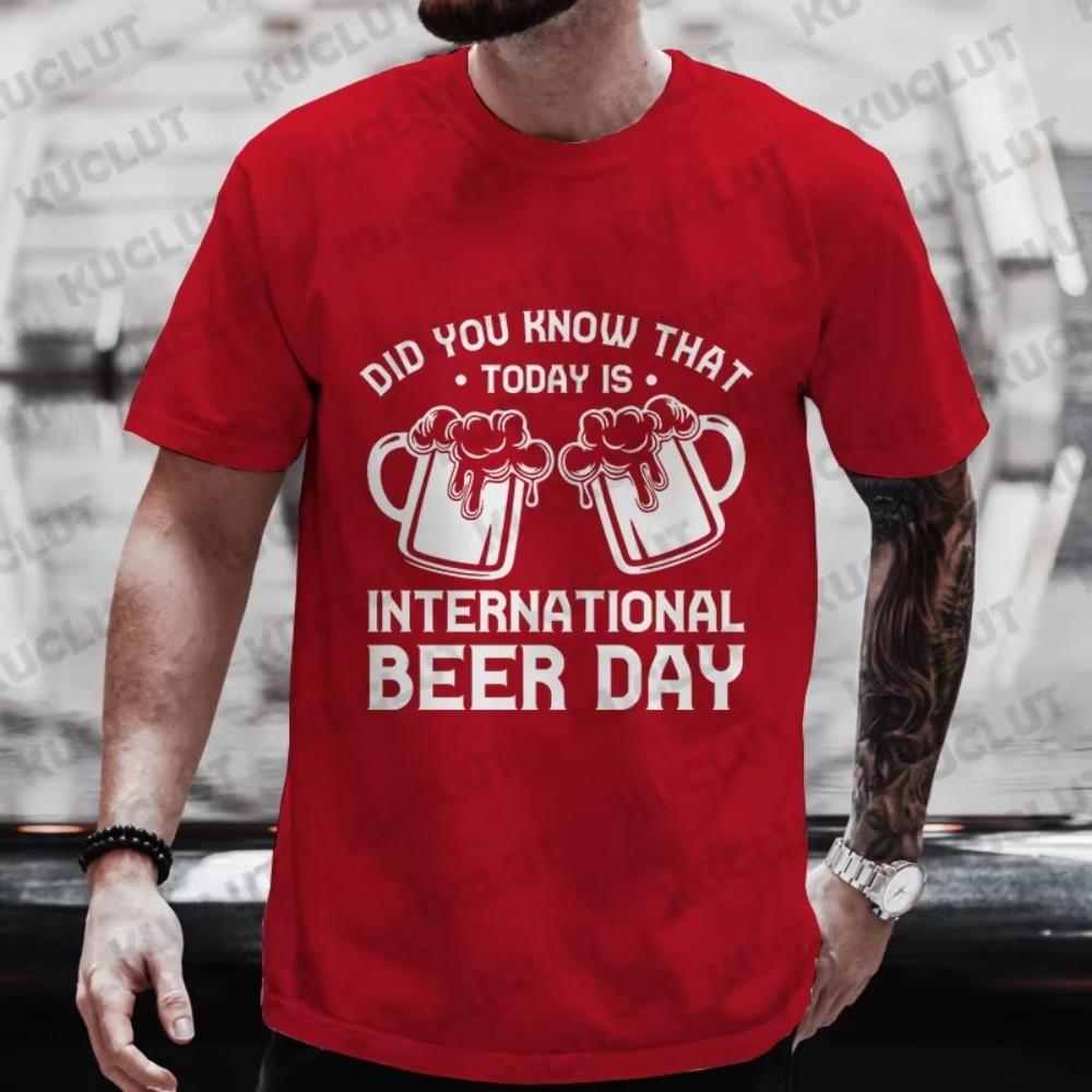 Beer DAY Модные графические мужские футболки Смешная одежда Большие размеры Сочетающиеся рубашки Наряды Уличная одежда Y2k Футболки с коротким рукавом