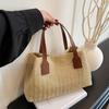 Straw Woven Women's Beach Handbag Luxury Designer Handmade Large Capacity Top Handle Summer Bag