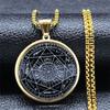 Wicca 7 Archangels Sigil Charm Necklaces Men Women Seal of Solomon Pendant Supernatural Protection Amulet Magic Talisman Jewelry