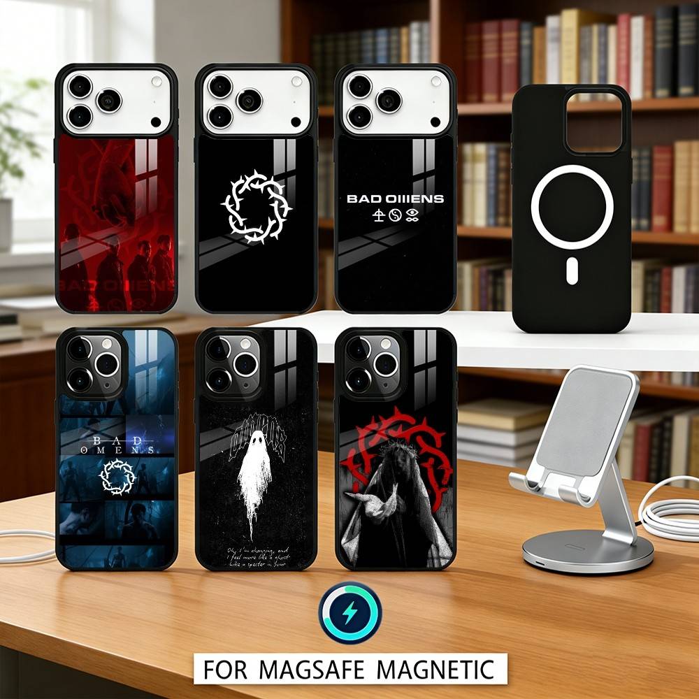 Чехол для телефона B-Bad O-Omens Band для iPhone 17,16,15,14,13,12,Pro,Max Для Magsafe Магнитная Беспроводная Зарядка