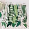 Long Scarf Green Small Silk Scarf Female Narrow Ribbon Hairband Hair Tie Bag Decoration