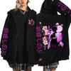 Unisex Demon Slayer Anime Hooded Jacket Women Men Streetwear Casual Zip Up Coat Graphic Print Spring Autumn Fashion Y2k Clothes