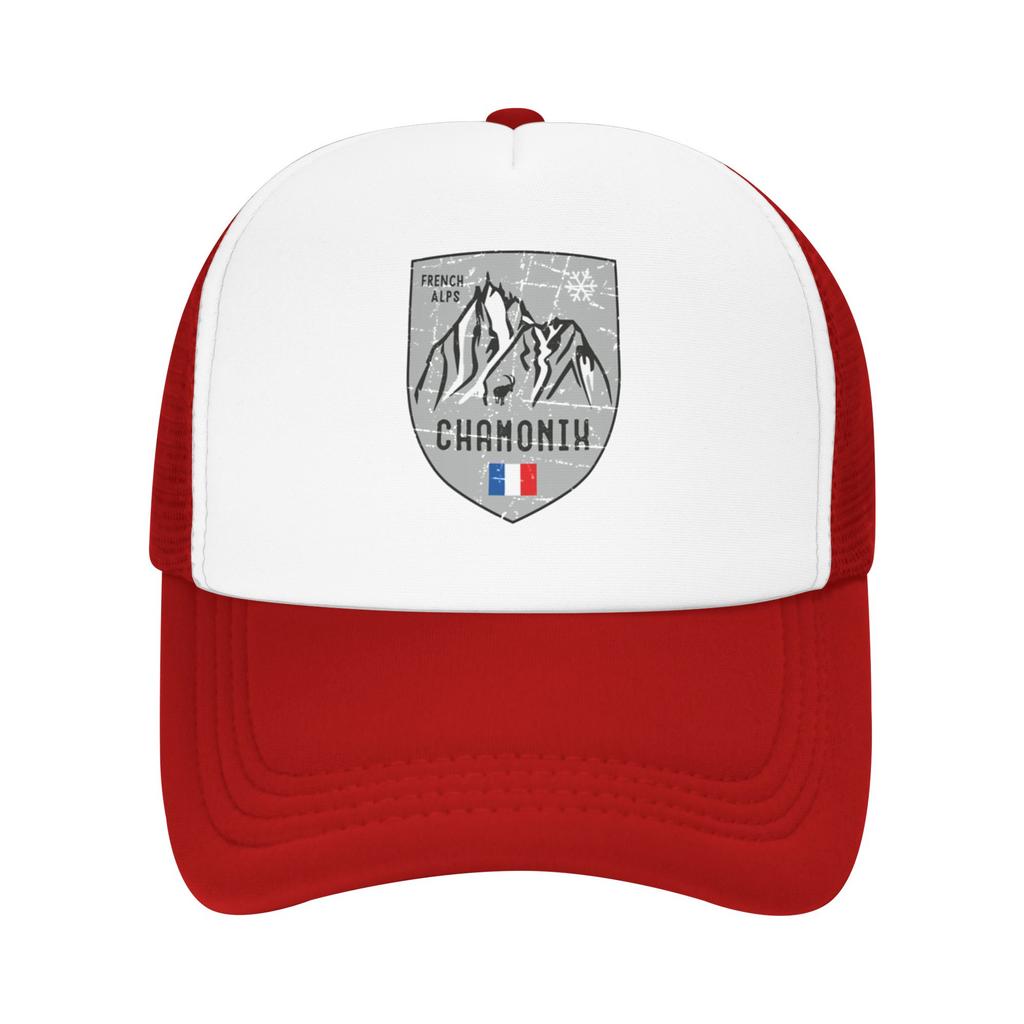 Fashion Chamonix Mountain France Emblem  Mesh baseball cap  Unisex Denim Hat Polo Cap