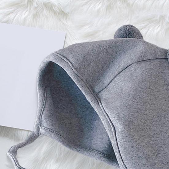 Мягкая детская шапка с двойным помпоном, однотонная, теплая, дышащая, с завязками на подбородке, легкая, детская шапка, головной убор