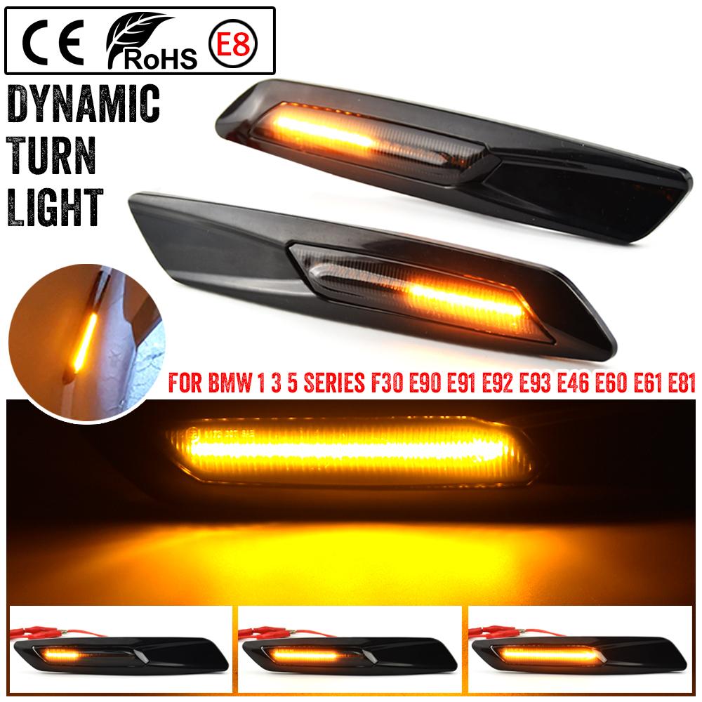 Side Marker Lights Blinker LED Turn Signal Sequential Fender Indicator Lamp For BMW 1 3 5 Series F10 F30 E90 E91 E46 E60 E61