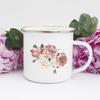 Flowers Plant Creative Enamel Cocoa Tea Mugs Mom Home Wine Drink Juice Coffee Cups Breakfast Milk Mug Mother's Day Birthday Gift