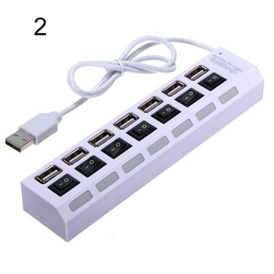 7-портовый USB 2 высокоскоростной адаптер-хаб-разветвитель с переключателем ВКЛ/ВЫКЛ для ноутбука/ПК