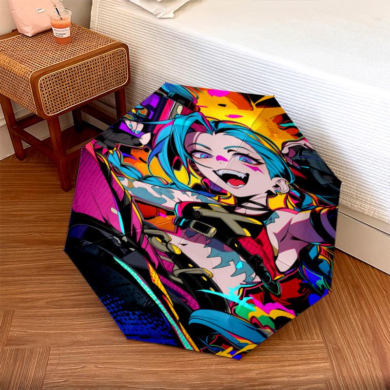1 шт. Автоматический зонт Jinx - Подходит для путешествий, улицы, портативный зонт, подарок на день рождения, повседневные принадлежности