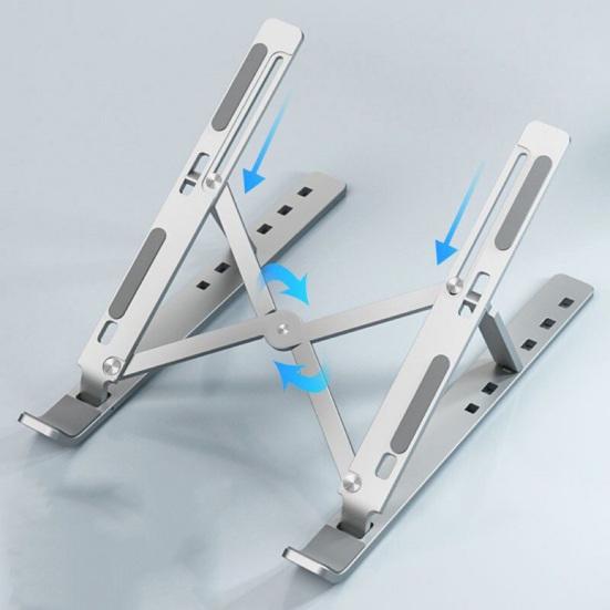 Подставка для ноутбука из алюминиевого сплава с регулируемой высотой, быстрым рассеиванием тепла, противоскользящая, складная, портативная, для домашнего офиса, настольного компьютера, держатель для ПК