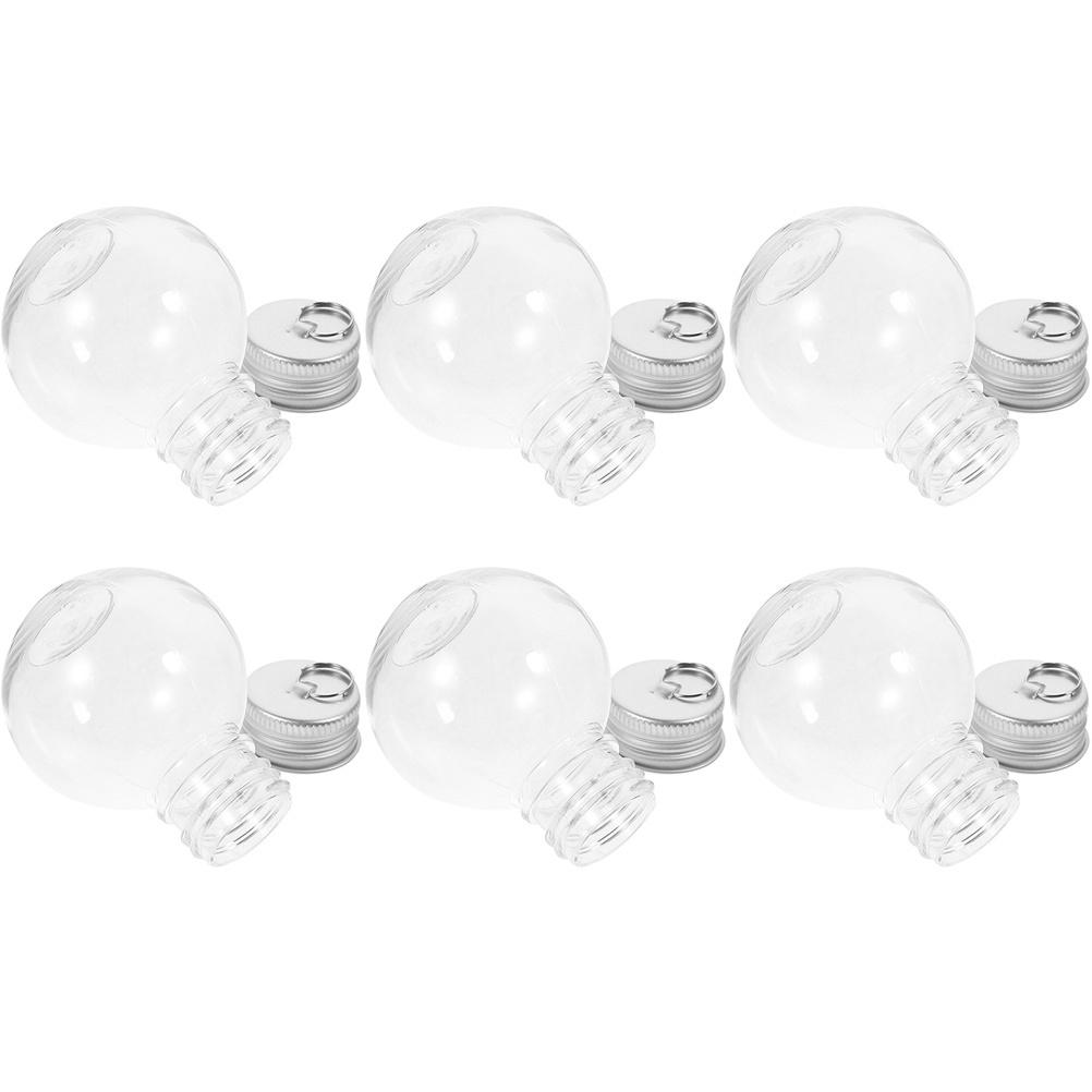 6 шт. Бутылка для сока в форме лампочки, прозрачный ПЭТ-пластик, контейнеры для напитков с плотной крышкой, портативные, безопасные для молока