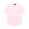 Polo Ss23 Однотонная однобортная рубашка с коротким рукавом и вышитым логотипом Мужские рубашки Розовая 710866964-002