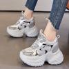 Thick-soled Inner Height Increase 12CM Dad Shoes Women's Autumn New Mesh Breathable Casual Shoes Small Sports Shoes