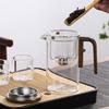 600/800ML Glass Teapot Water Separation Inner Container One Click Magnetic Switch Tea Pot with Wooden Handle Household Teaware
