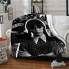 1Pc Gothic Fashion Collage Flannel Blanket, Soft And Comfortable, Casual Warm, Camping Travel, Christmas, Halloween Xmas Gift. G1221
