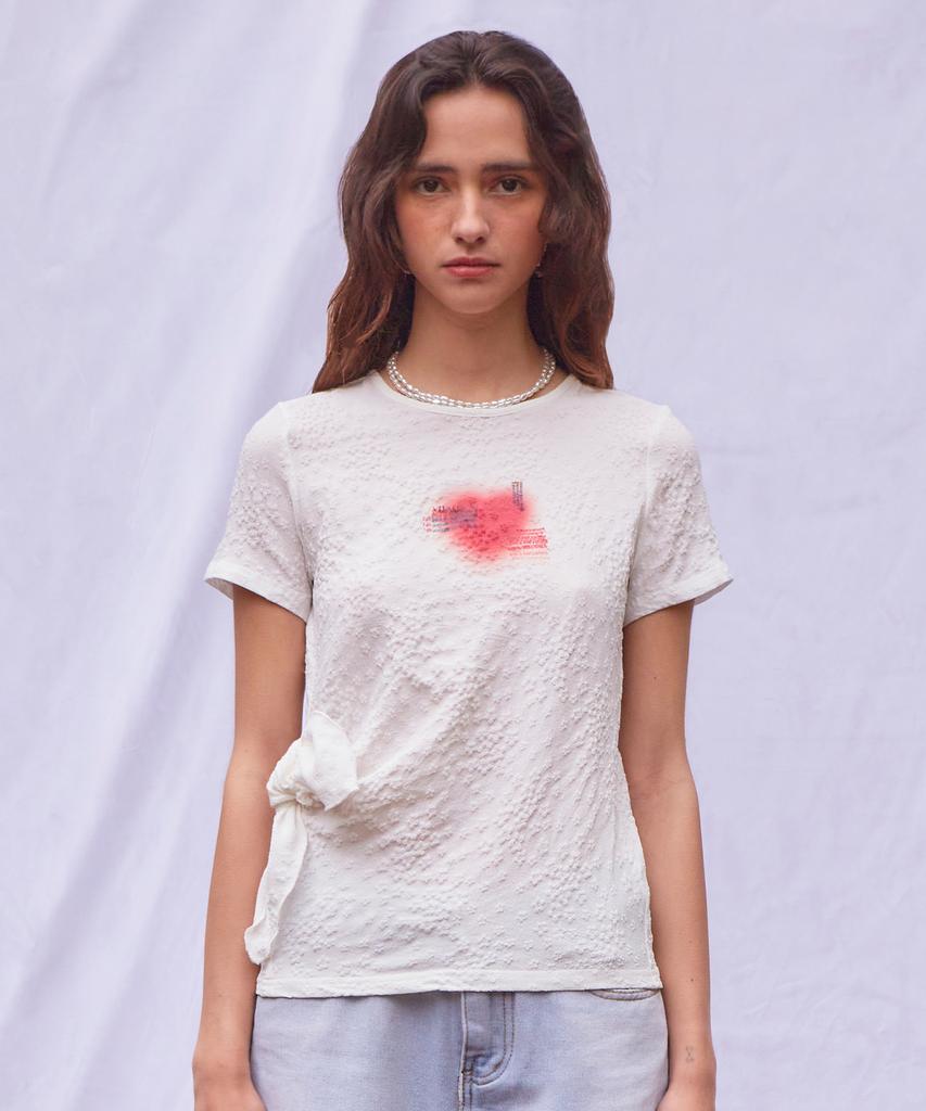 Футболка с тисненым риббоном Baitalssain (2Colors)