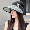 Женская летняя широкополая шляпа-кепка с козырьком в клетку "Пони" для защиты от УФ-лучей, для путешествий на открытом воздухе