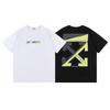 9037 Off-White 2025 Spring/Summer New Collection: Embroidered Arrow Round Neck Hooded Short Sleeved T-shirt for Men and Women