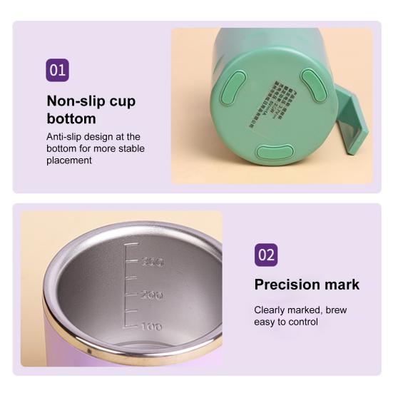 Кружка для кофе с функцией самопомешивания, светодиодный дисплей, температура, 350 мл, перезаряжаемая чашка для смешивания молока