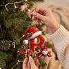 Рождественское украшение 26 шт. Буквы-украшения, А-Я Алфавит Акриловые подвесные украшения, Персонализированный кулон с инициалом и Сантой