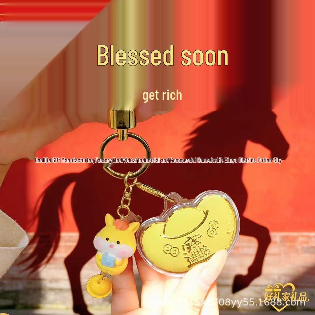Знак зодиака Питомца Брелок для телефона или сумки: Ключница с слитком чистейшего золота 999 пробы и золотыми хлопьями