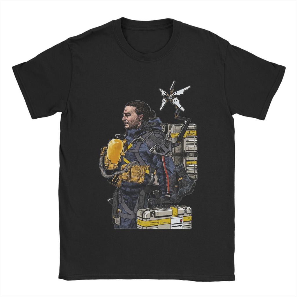 Футболки Death Stranding Игра Kojima Винтажные Хлопковые Футболки с Круглым Вырезом и Короткой Рукавой Идея для Подарка Одежда