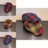 Retro Check Pattern Flat Cap For Fall Winter Fashion Statement