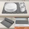 Stone Drying Mat Foldable Stone Dish Drying Mat Kitchen Counter Tool Nonslip Dish Drainer Mat Stone Bathroom Kitchen Accessories