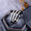 CopperFashion Surround Shaped Finger Rings for Women Shiny Crystal CZ Stone Party Bridal Rings Statement Jewelry