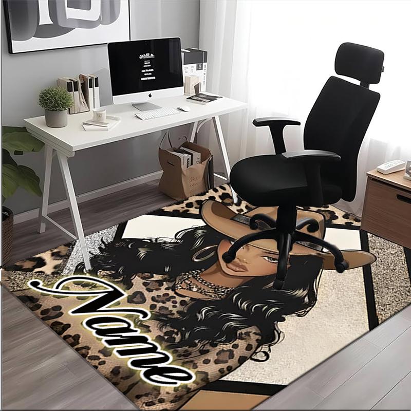 1PC Custom Name Cowgirl Fashion Artwork Theme Floor Mat Ideal for Living Room, Game Rooms, Office, Bedroom,Floor Mat Playful Design