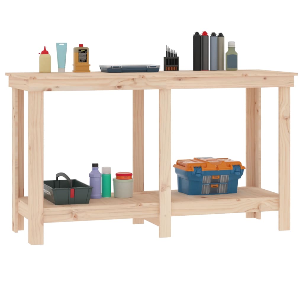 Workbench 140x50x80 cm Solid Pine Wood