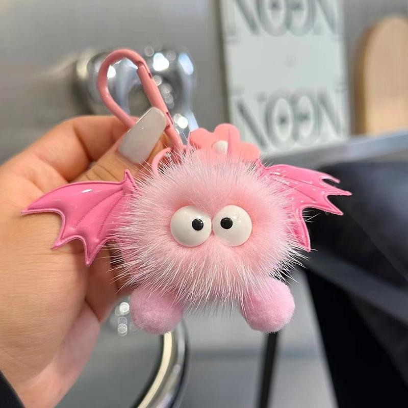 Хэллоуин Искусственный Мех Норки Маленькая Летучая Мышь Маленький Дьяволенок Подвеска для Рюкзака Плюшевый Брелок